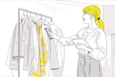 Digital Transformation woman scanning products